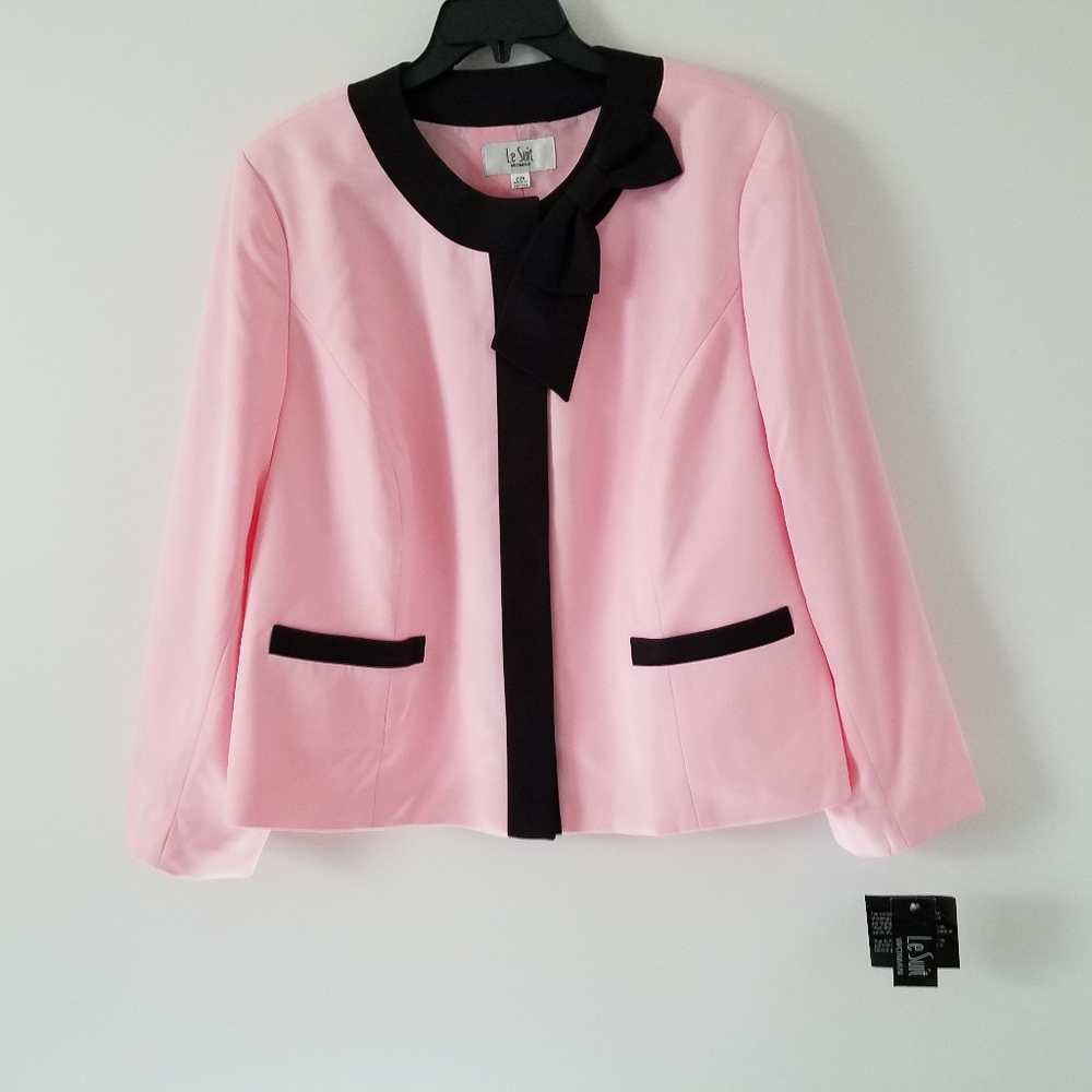 Le Suit Pink/Black Blazer Jacket Size 20W
